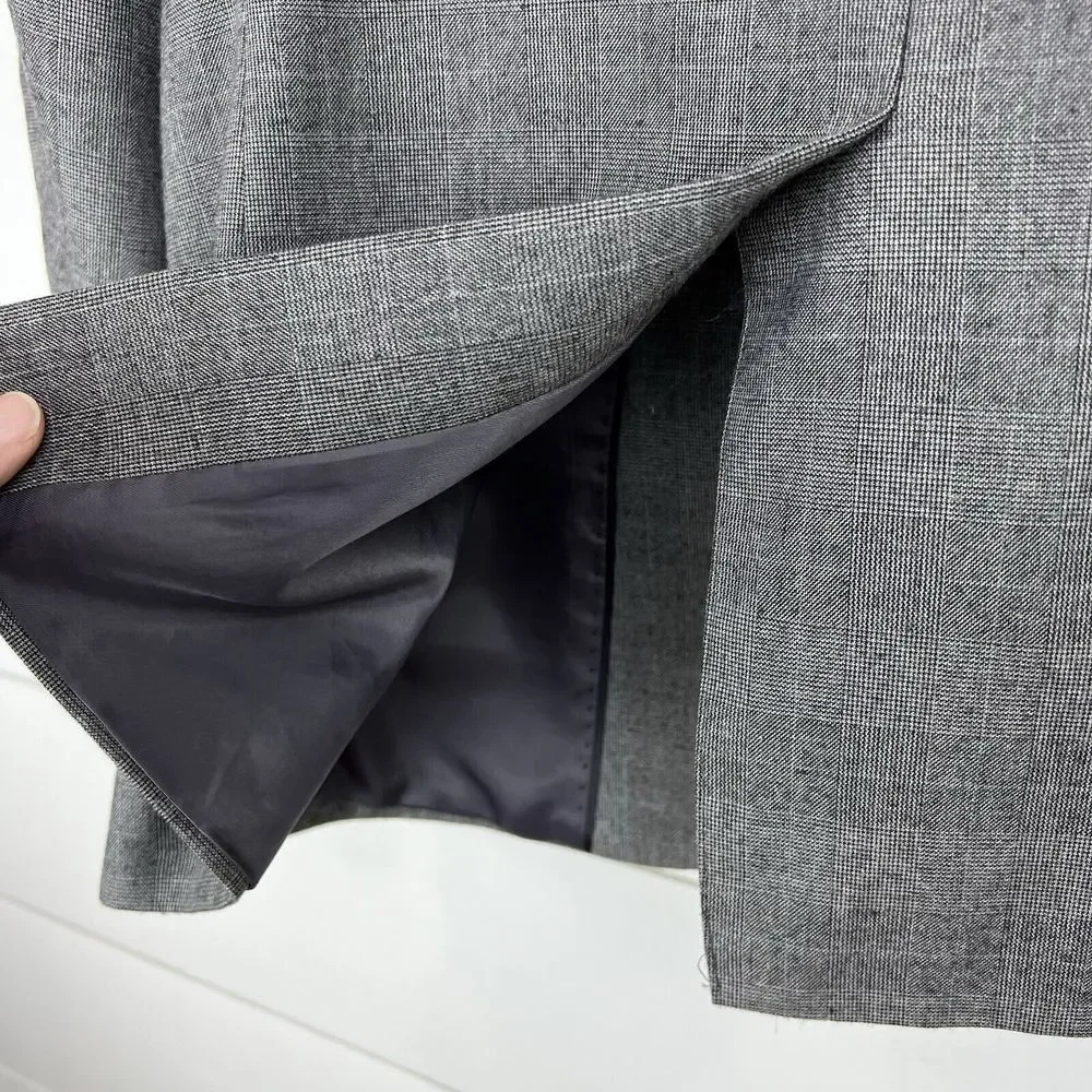 Banana Republic Blazer Jacket Glen Charcoal Men 38R Tailored‎ Slim